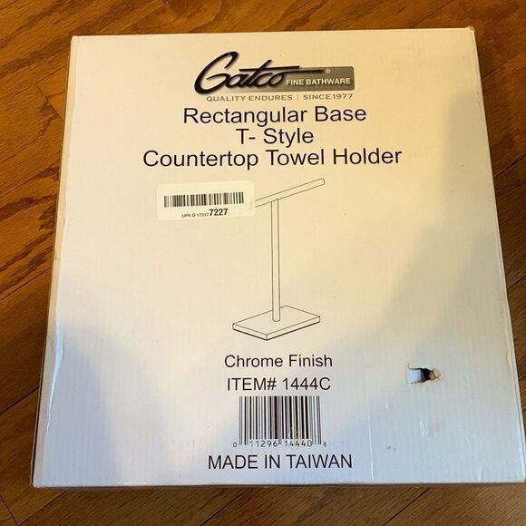 Countertop towel holder (or jewelry holder) with rectangular base. T style NEW - Picture 2 of 11